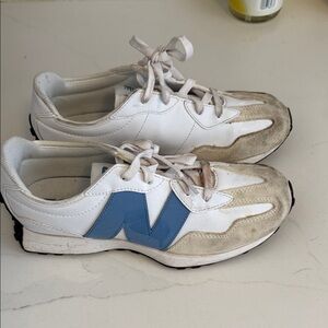 New Balance 327 Kids White and Blue Sneakers